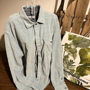 Tommy Bahama Corduroy Blue Button down Shirt  Men's L